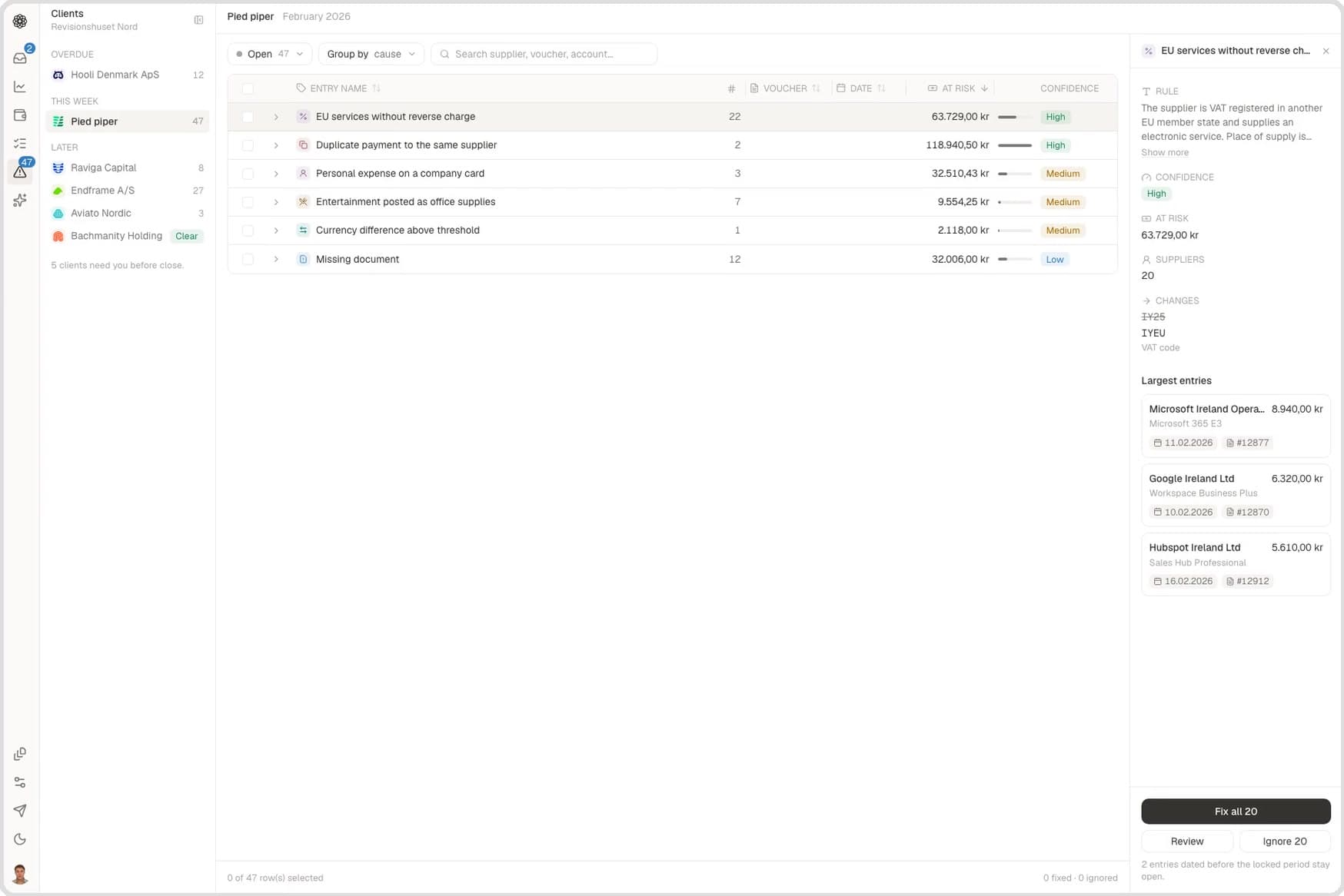 Review, correct and recover, in one workflow.